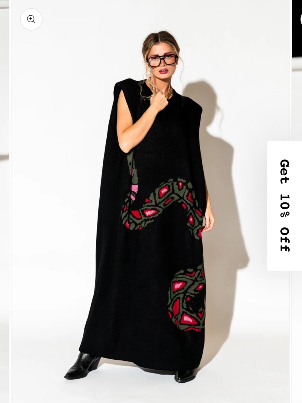 NWT Dressed in Lala Big Reputation Oversized Knit Maxi Dress in Snake
